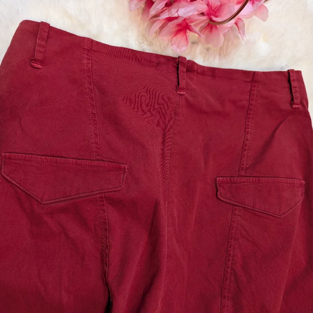 Nili Lotan Cropped Pants Women’s Size 2 Red Drop Crotch - Picture 6 of 10